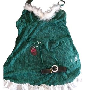 Lingerie Large Green and White